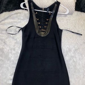 Black dress with tie from chest